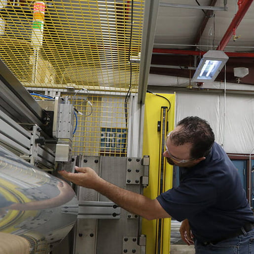 man working on machine